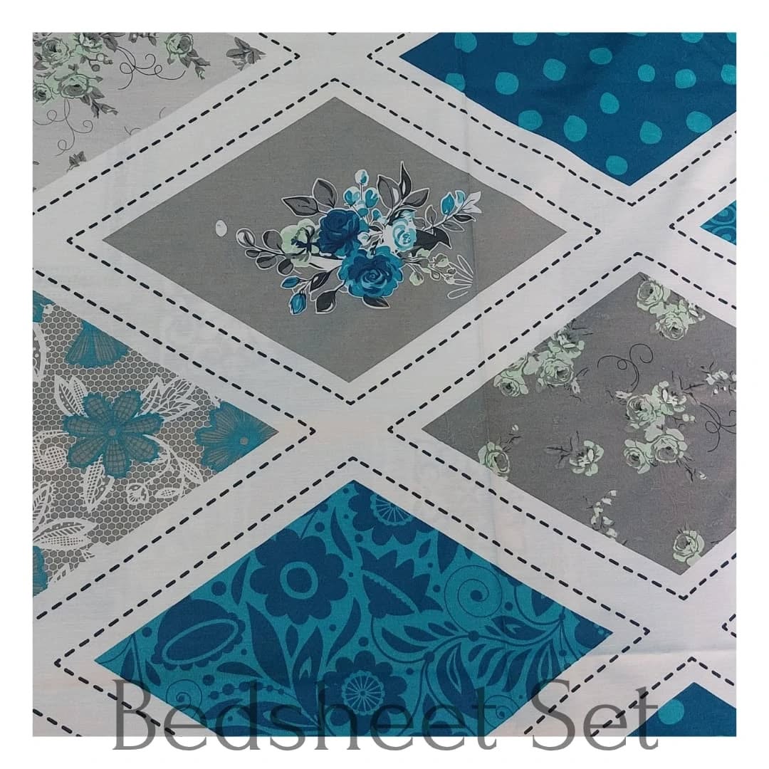 Cotton Bedsheet Set 3 Piece geometric design
