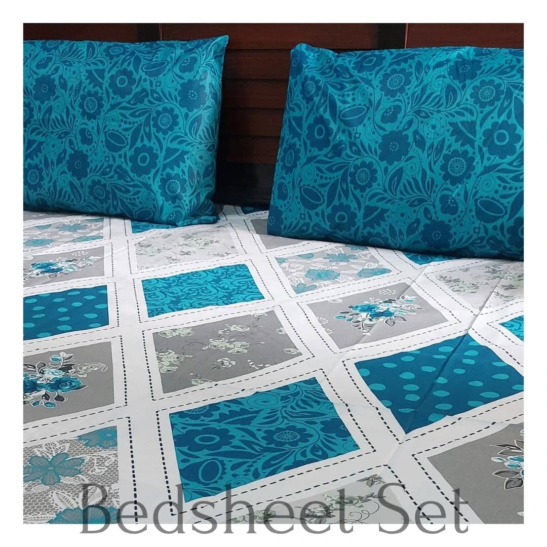 Cotton Bedsheet Set 3 Piece geometric design