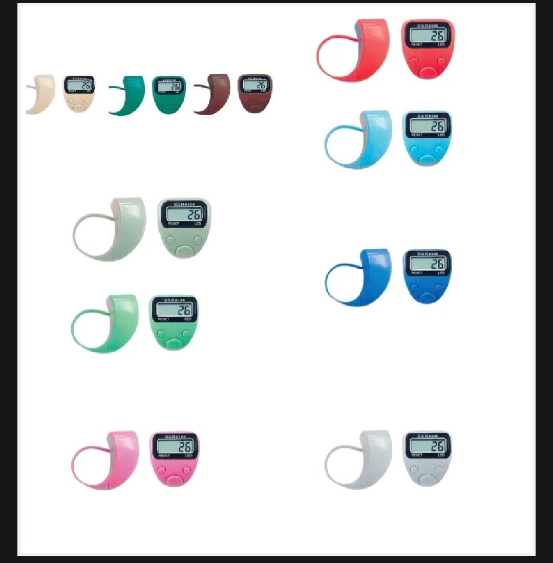 Colorful digital counters arranged in a grid on a white background