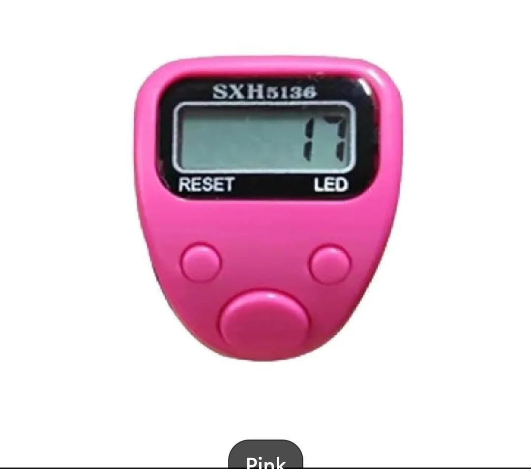 Pink digital counter with a clear background