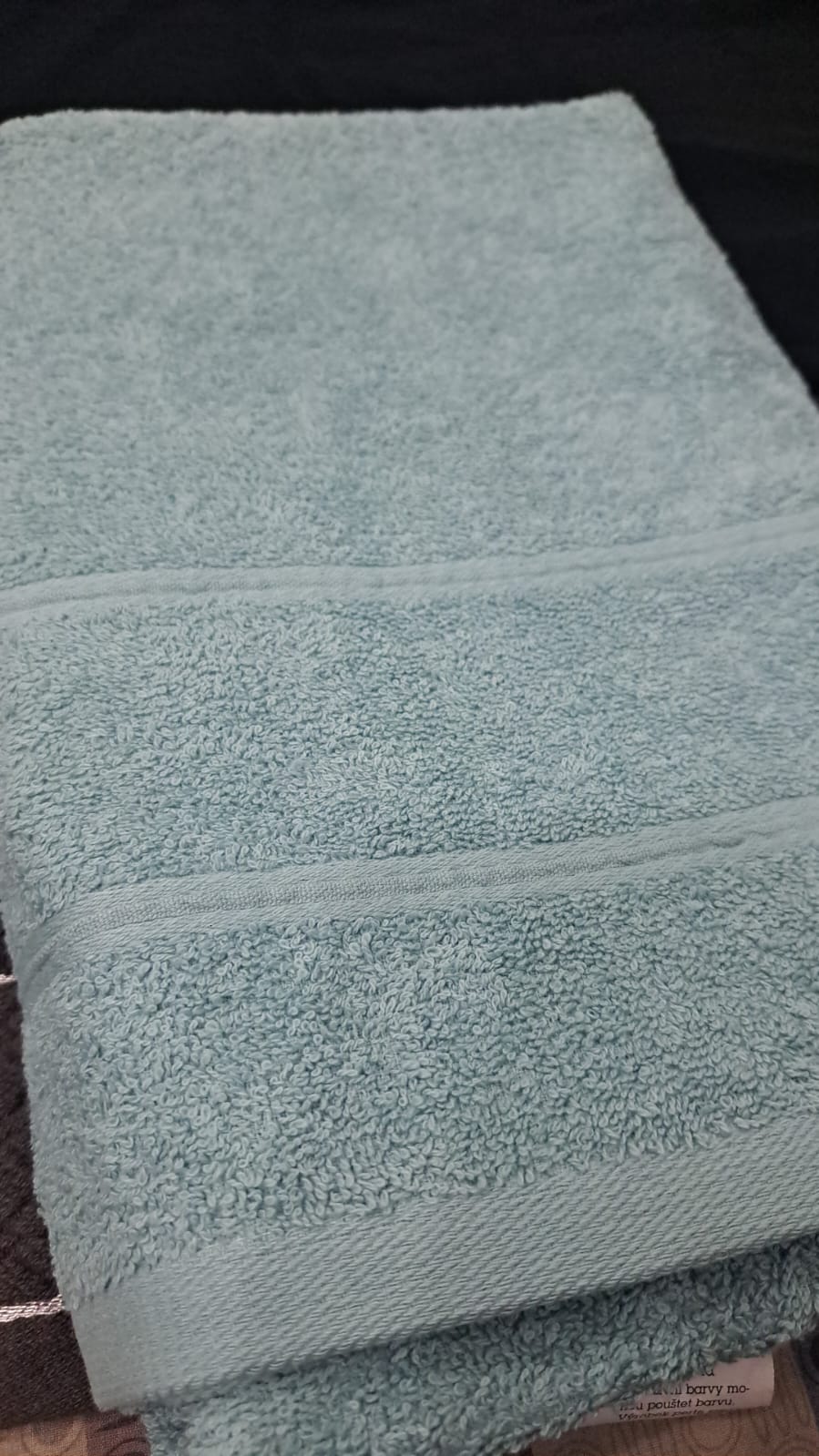 Grey bath towel closeup