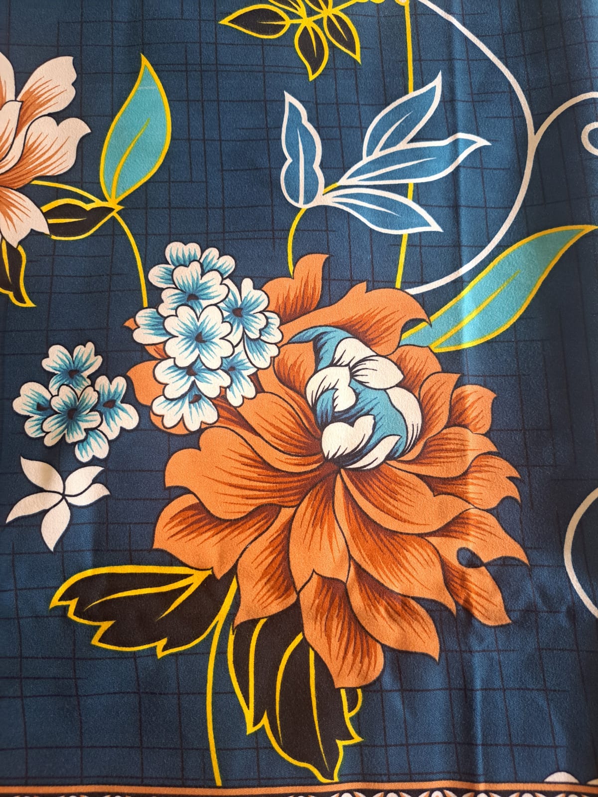 Diamond crystal orange floral bedsheets single pack of 2