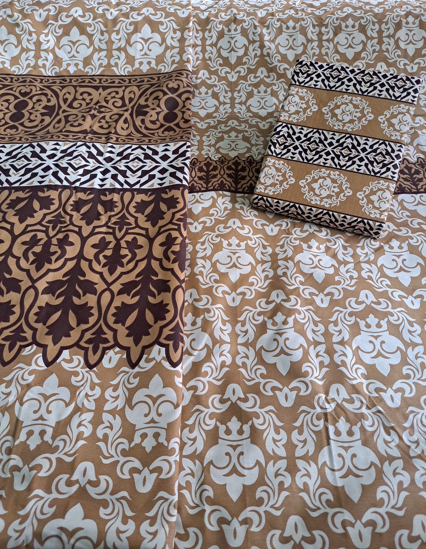 Scandi Limed Oak & Black Geometric Print Cotton Sheet Set
