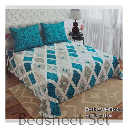 Cotton Bedsheet Set 3 Piece geometric design