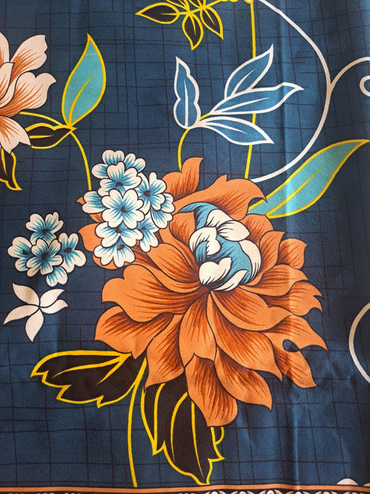 Diamond crystal orange floral bedsheets single pack of 2