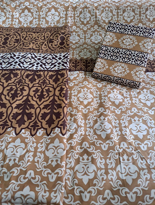 Scandi Limed Oak & Black Geometric Print Cotton Sheet Set