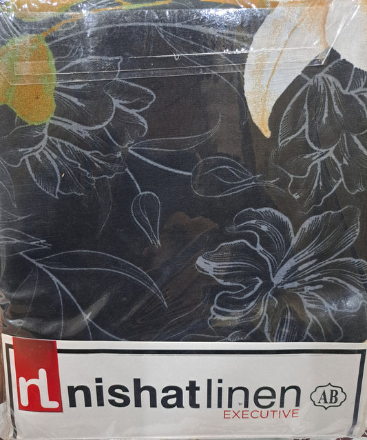 Black and Beige Nishnatlinens King size Cotton  Bed sheet Rs. 1600